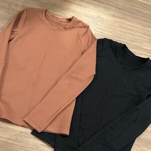 Women's Long Sleeve Tops - Black and Brown